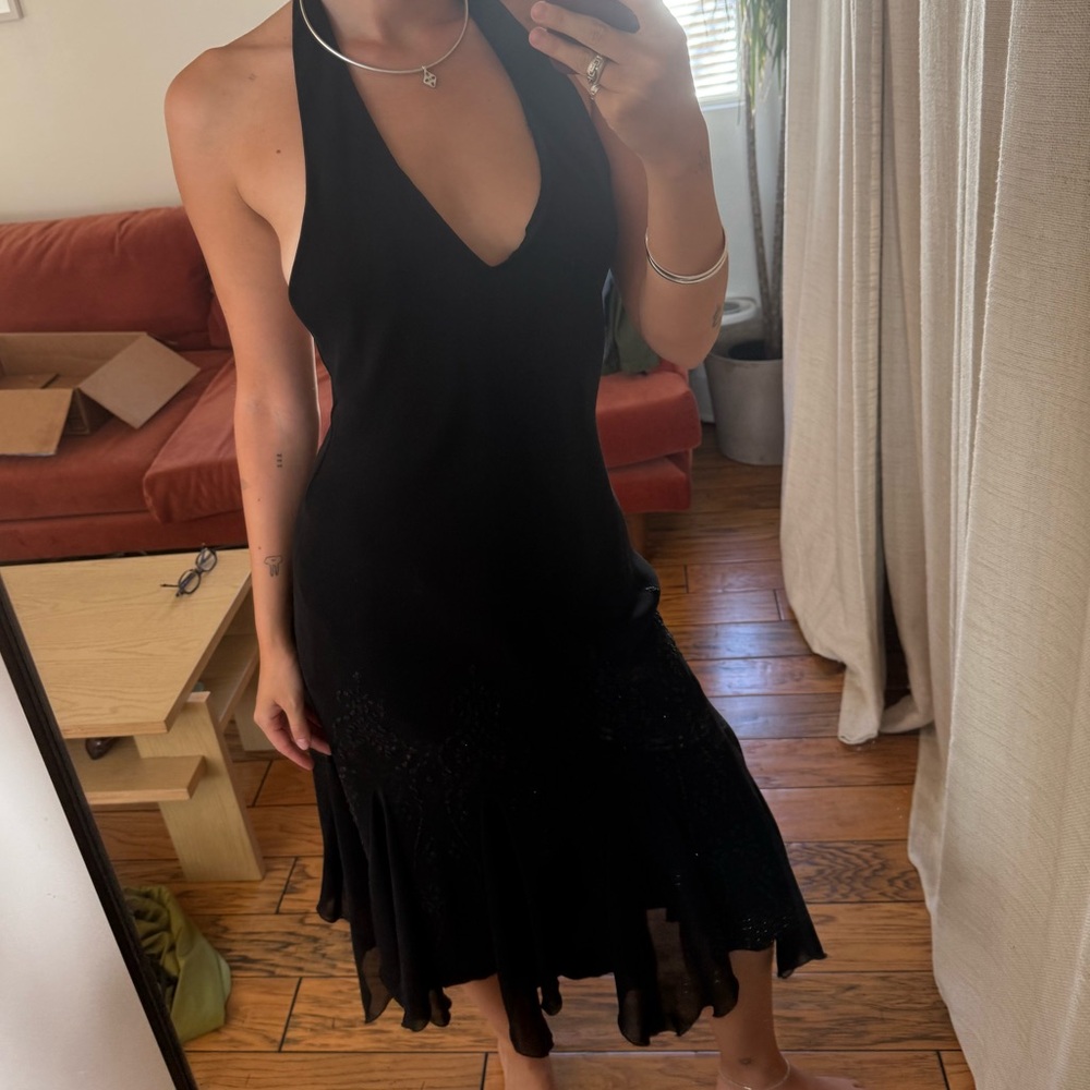SL Fashions Black Backless Dress